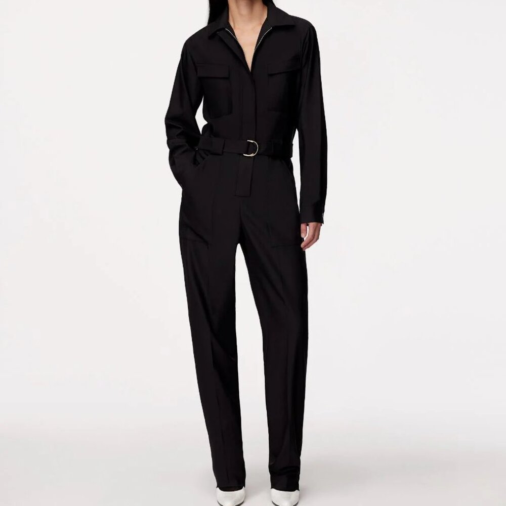 ANOTHER TOMORROW - High-neck belted-waist jumpsuit